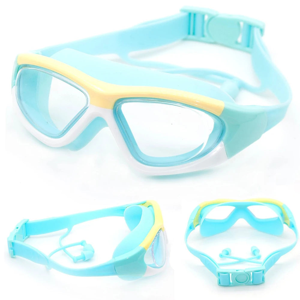 High-Definition Kidsren'S Swimming Goggles for Boys and Girls Anti-Fog Swimming Goggles Large-Frame Goggles Comfortable Silic