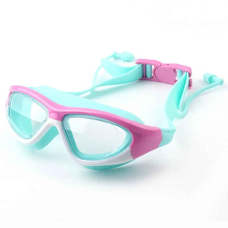 High-Definition Kidsren'S Swimming Goggles for Boys and Girls Anti-Fog Swimming Goggles Large-Frame Goggles Comfortable Silic