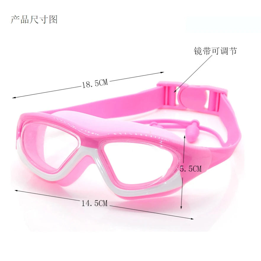 High-Definition Kidsren'S Swimming Goggles for Boys and Girls Anti-Fog Swimming Goggles Large-Frame Goggles Comfortable Silic